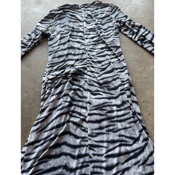 Michael Kors Sz XS Woman Black White Zebra Animal Print Cap Sleeve Dress Stretch - Picture 13 of 16